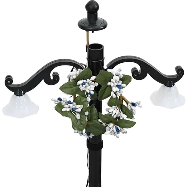 Julgran med snö och paraplybas blå 75 cm PVC