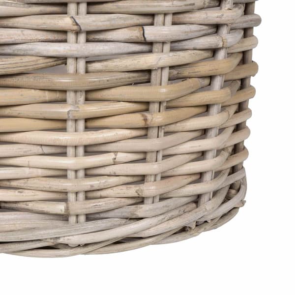 Planteringskorg med lagring 2 pcs Grå Kubu Rattan