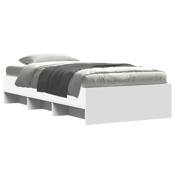 Sängram vit 100x200 cm konstruerad trä