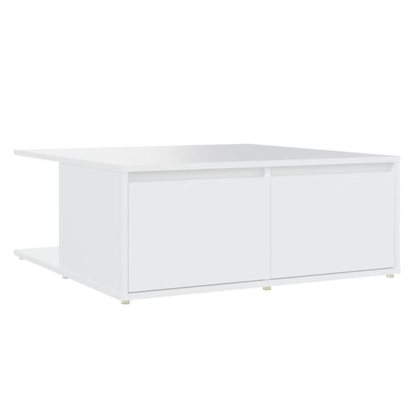 Soffbord vit 80x80x31 cm konstruerat trä