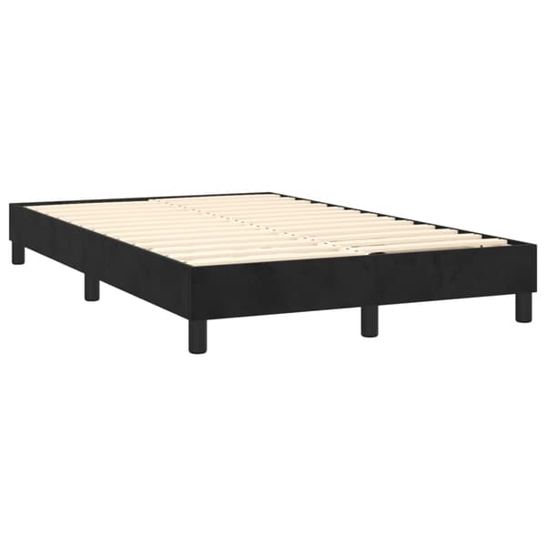 Ramsäng med madrass svart 120x200 cm sammet