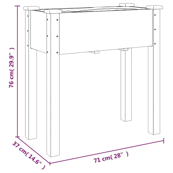 Odlingslåda med foder brun 71x37x76 cm massivt granträ