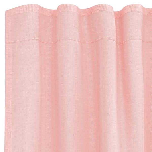 Voile gardiner med stångfickor 2 st rosa