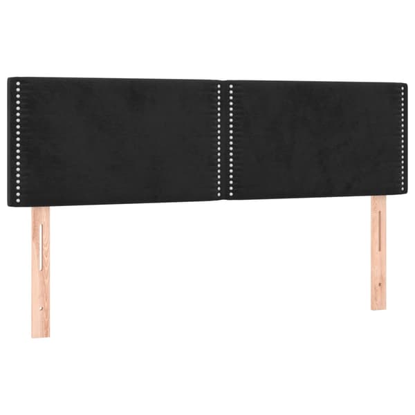 Sänggavlar svart 144x5x78/88 cm sammet