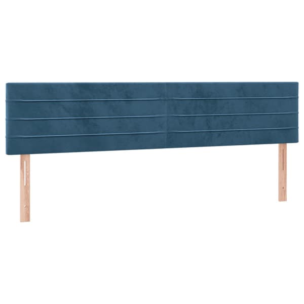 Ramsäng med madrass mörkblå 120x190 cm sammet