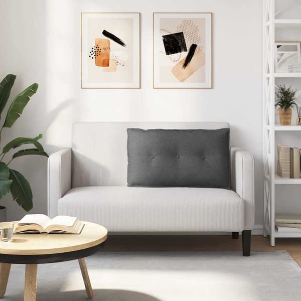 Ryggkudde Mörkgrå 80 x 50 cm Kordread tyg