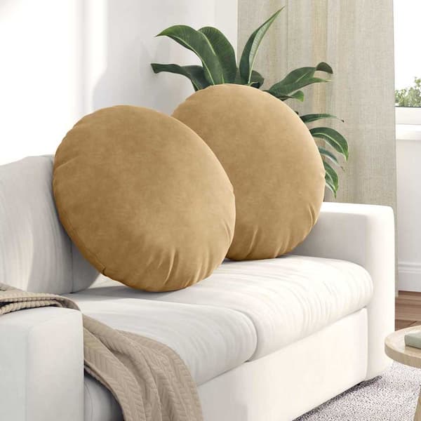 Sittkuddar 2 pcs Brun Ø 80 x 29 cm Sammet