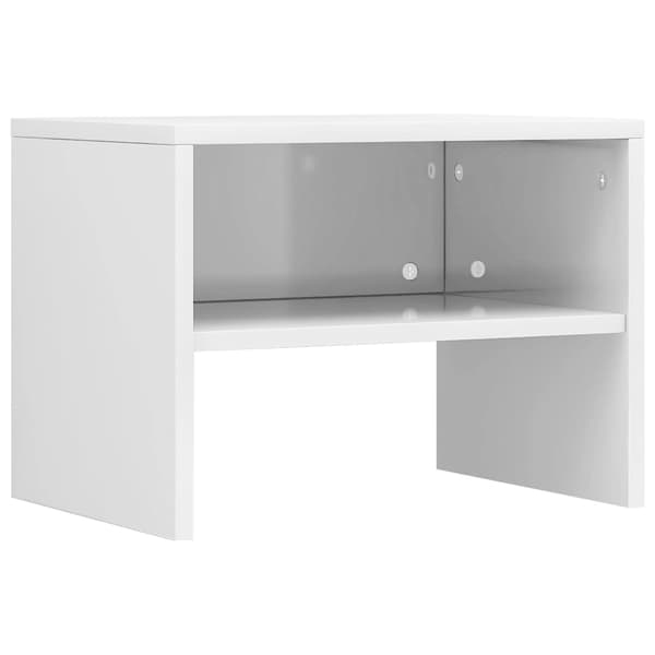 Sängbord 2 st vit högglans 40x30x30 cm konstruerat trä