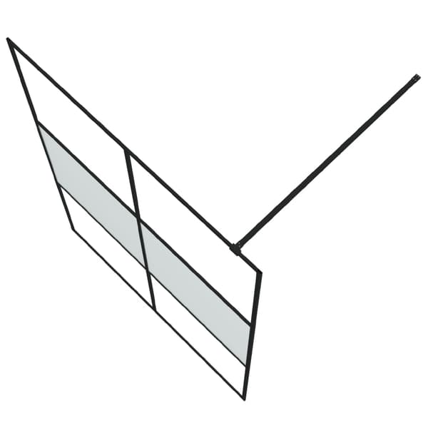Duschvägg svart 140x195 cm halvfrostat ESG-glas