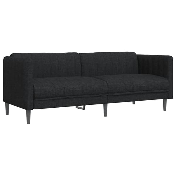 Soffa 3-sits svart tyg