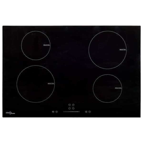 Induktionshäll med 4 plattor touchkontroll glas 77 cm 7000 W