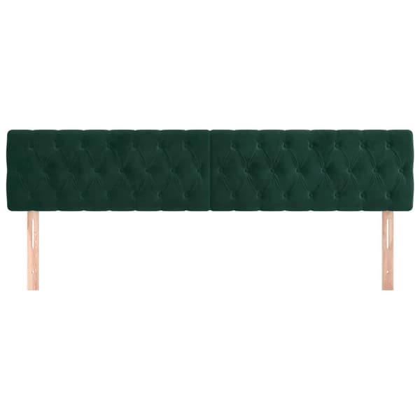Sänggavlar mörkgrön 180x7x78/88 cm sammet