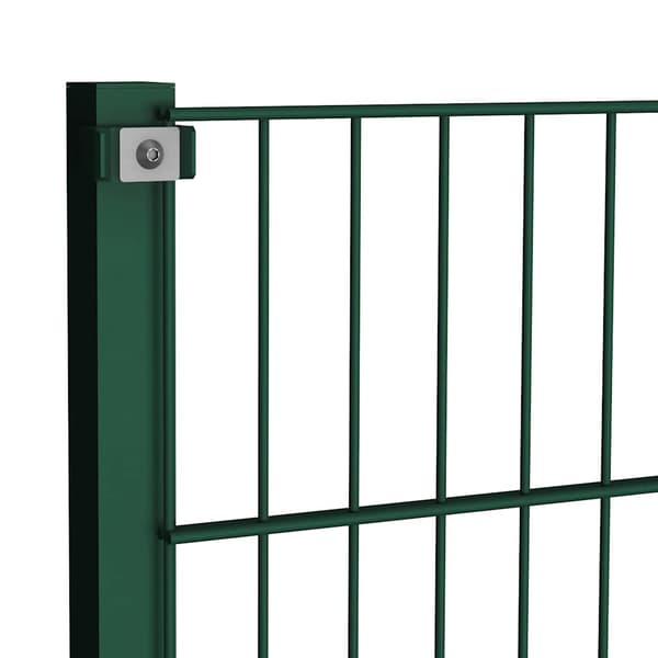 Staketpanel med stolpar järn 176,5x120 cm grön