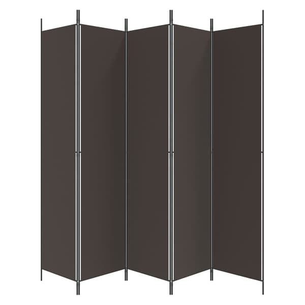Rumsavdelare 5 paneler brun 250x220 cm tyg