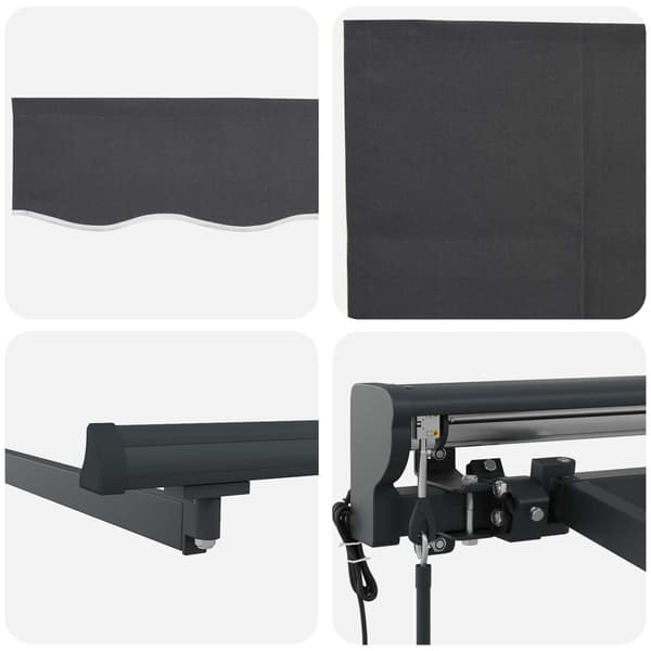 Utfällbar markis Antracit 350 x 250 cm Polyester och aluminium
