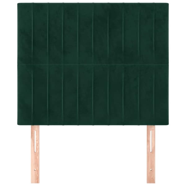 Sänggavel mörkgrön 80x5x118/128 cm sammet