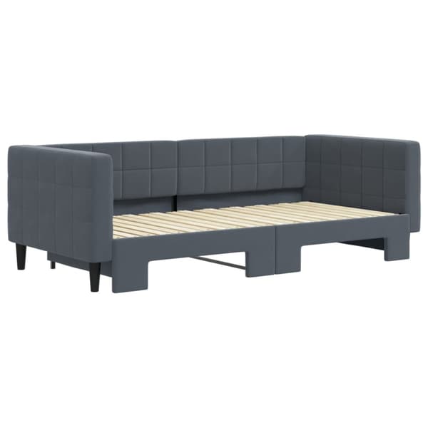 Dagbädd utdragbar mörkgrå 90x190 cm sammet