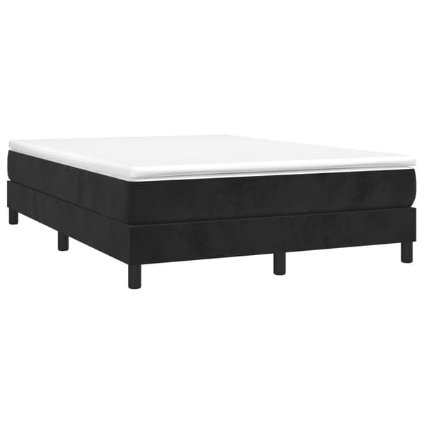 Boxspring-sängram svart 140x190 cm sammet