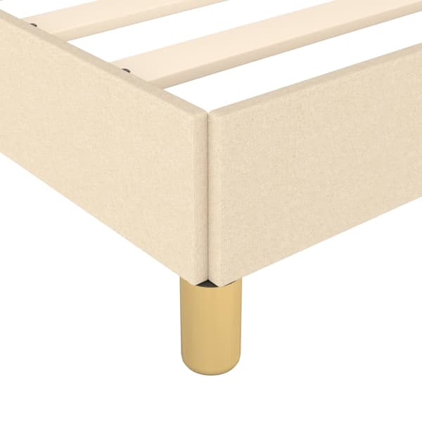 Boxspring-sängram gräddvit 180x200 cm tyg
