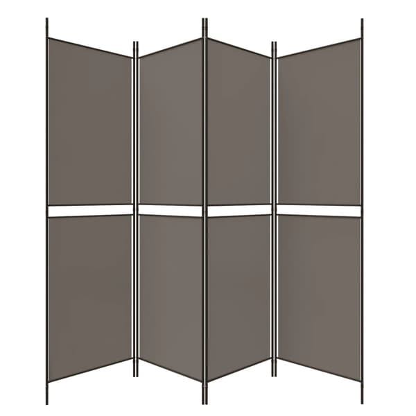 Rumsavdelare 4 paneler antracit 200x200 cm tyg