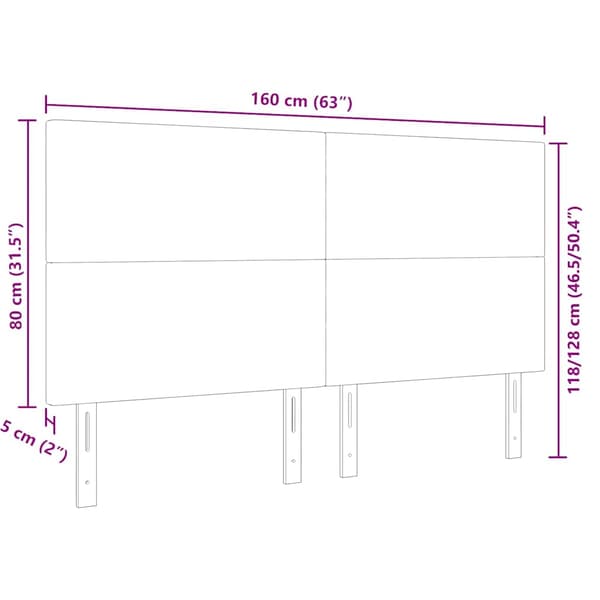 Huvudgavel Mörkgrå 160 cm Kordread tyg
