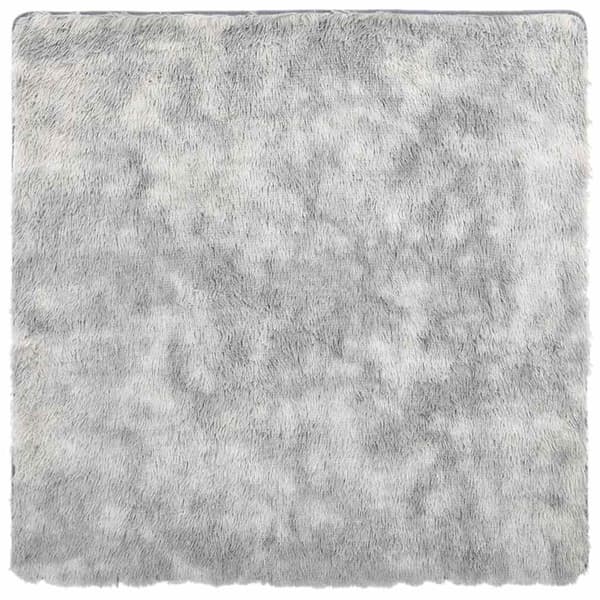Ryamatta med lång lugg NAVARRA silvergrå 200x200 cm polyester