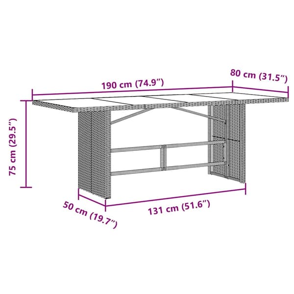 Trädgårdsmöbelset 7 pcs Svart konstrotting