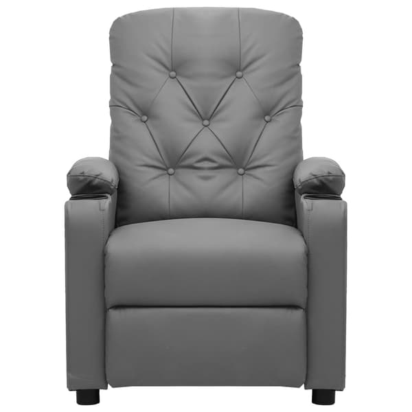 Massagefåtölj grå konstläder