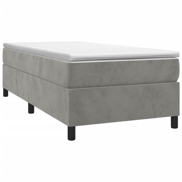 Boxspring-sängram ljusgrå 80x200 cm sammet