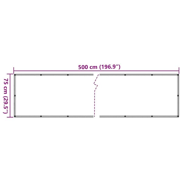Insynsskydd för balkong antracit 500x75 cm PVC