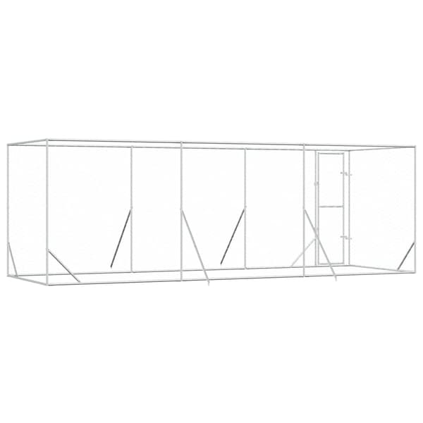 Hundgård för utomhusbruk silver 6x2x2 m galvaniserat stål