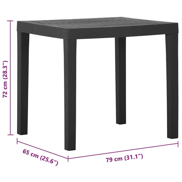 Trädgårdsbord grå 79x65x72 cm plast
