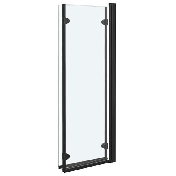Duschvägg fällbar 3 paneler ESG 130x138 cm svart