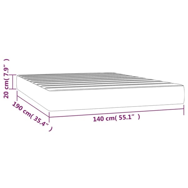 Pocketresårmadrass medium ljusgrå 140x190x20 cm sammet