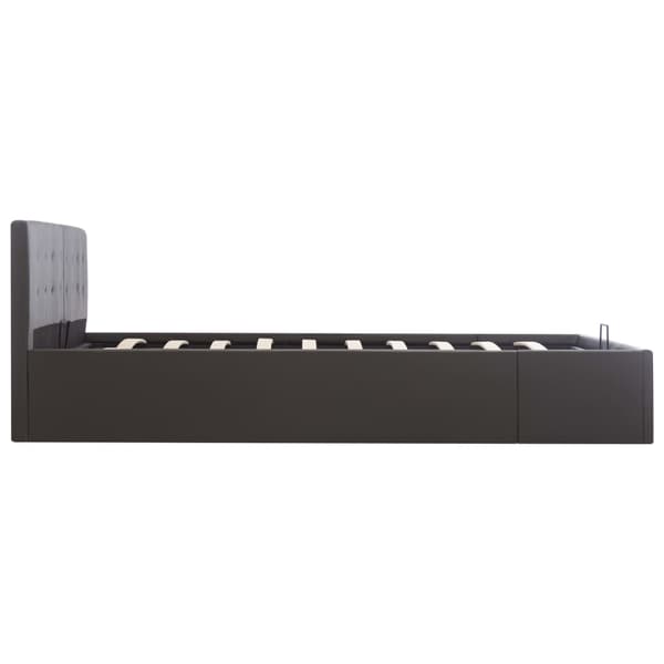 Sängram med hydraulisk förvaring grå konstläder 160x200 cm