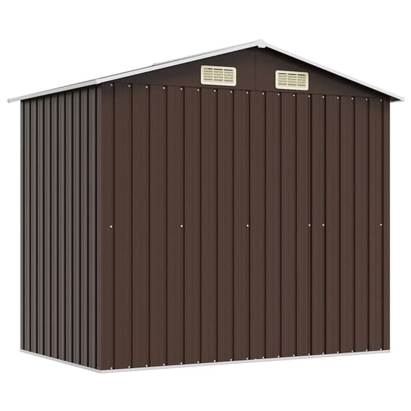 Förvaringsbod brun 204x132x186 cm stål