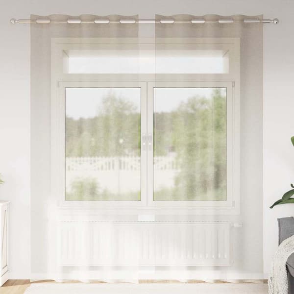 Voile Gardin 2 st Sand 260 x 140 cm Polyester