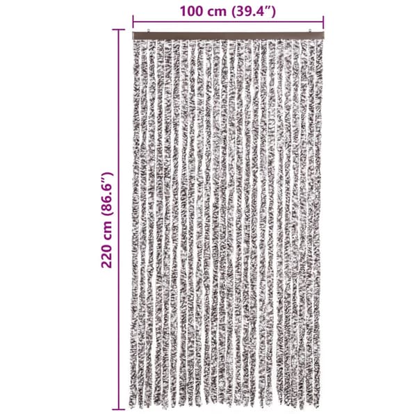 Insektsdraperi brun och beige 100x220 cm chenille
