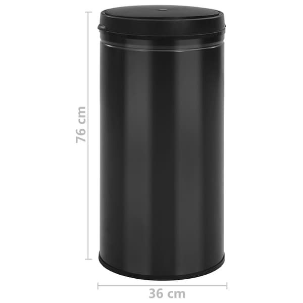 Soptunna med automatisk sensor 70 L kolstål svart