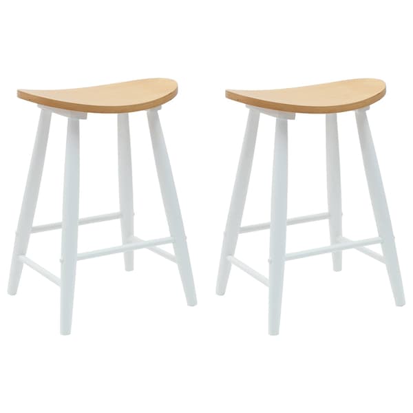Matstolar 2 pcs Vit 46 x 37 x 63 cm Massiv Gummiträ
