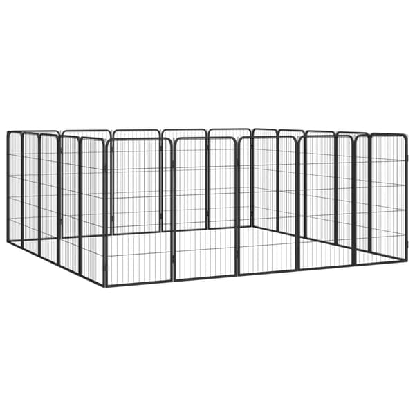 Hundbur 20-paneler svart 50x100 cm pulverlackerat stål