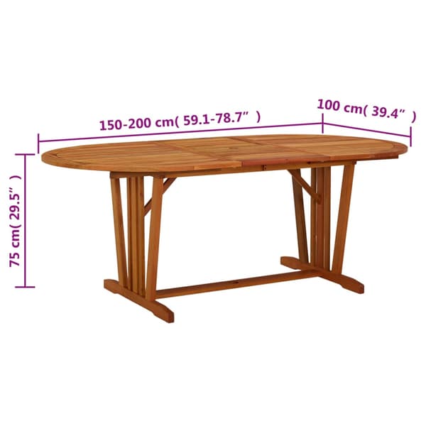Trädgårdsbord 200x100x75 massivt eukalyptusträ