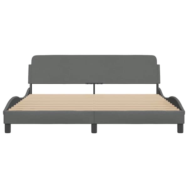 Bed Frame "Dover" Dark Grey 180x200 cm Fabric