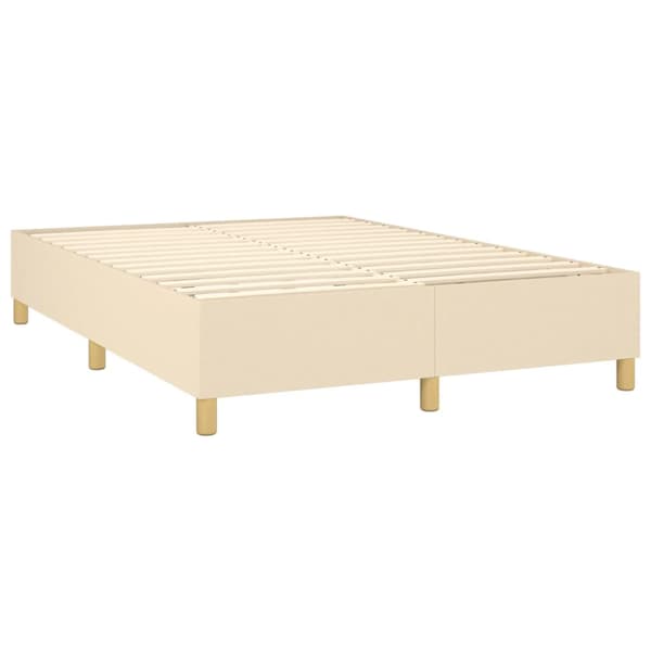 Ramsäng med madrass gräddvit 140x190 cm tyg