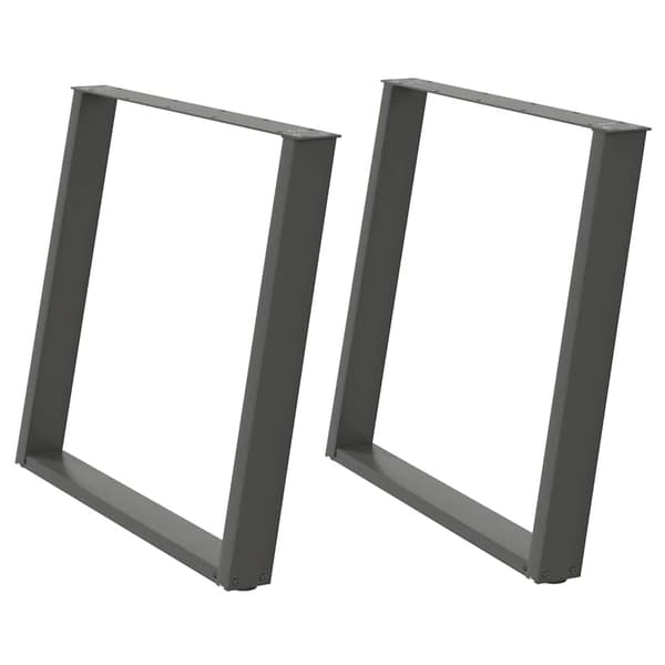 Matbordsben U-formade 2 st antracit 90x(72-73) cm stål
