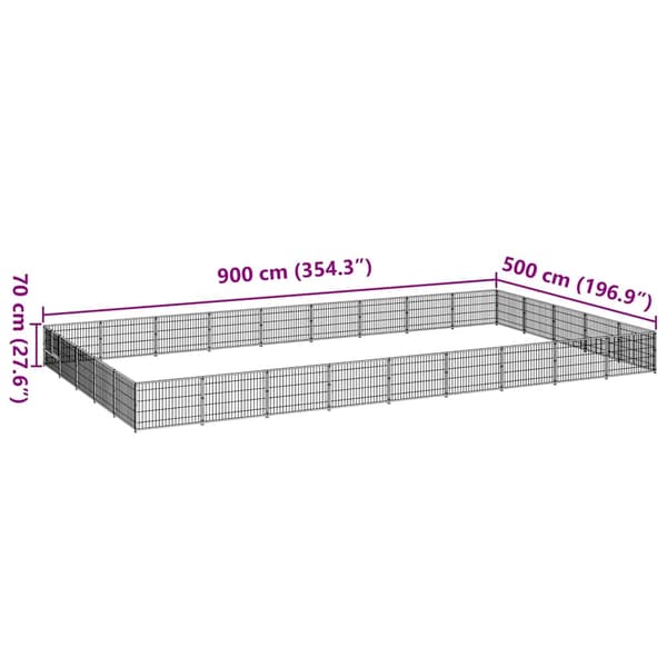 Hundgård svart 45 m² stål