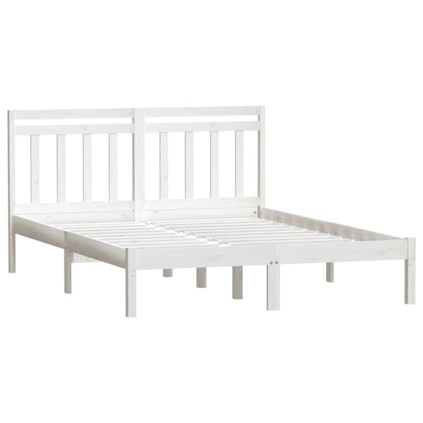 Sängram vit massiv furu 140x190 cm