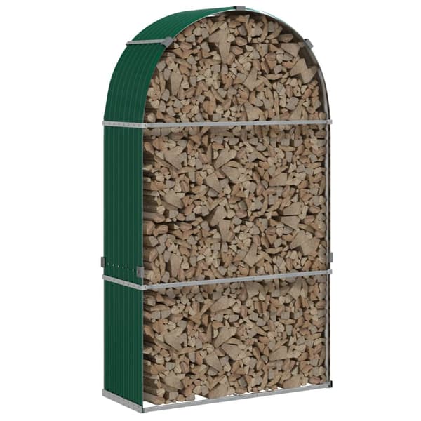 Vedställ grön 120x45x210 cm galvaniserat stål