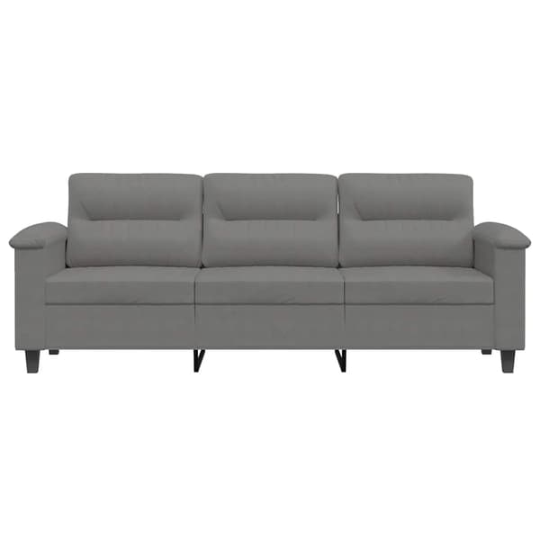 3-sitssoffa Mörkgrå 180 cm mikrofibertyg