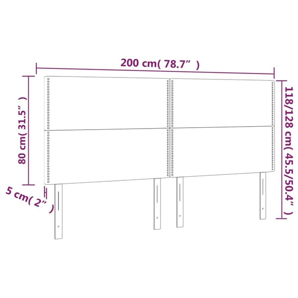 Sänggavel ljusgrå 200x5x118/128 cm sammet